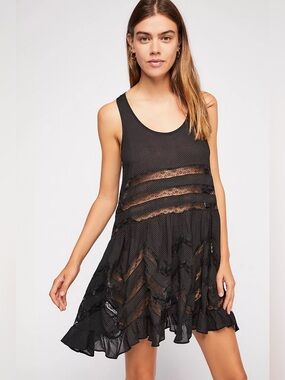 NWOT Free People Voile and Lace Trapeze Slip